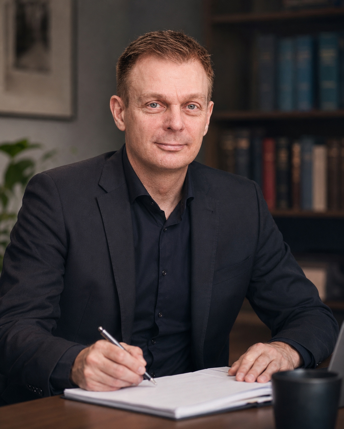 Børneadvokat Jesper Nikolajsen ved skrivebordet